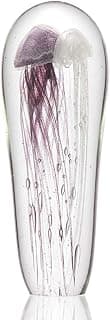 Art Glass Purple & White Jellyfish Pair Desktop Decor image