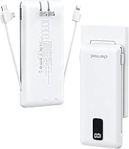 Charmast Portable Charger with Built-in Cables & Wall Plug, 10000mAh Portable Power Bank, External Battery Pack Travel Essentials Compatible with iPhone 16/15/14/13, Samsung, iPad etc image