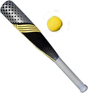 Swimline Neoprene Pool & Beach Accessory for Active Family Play, Backyard Games, and Water Sports – Waterproof Soft Baseball & Bat Set, Black & Yellow