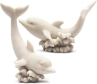 Bright Creations 2 Pack Paint Your Own Dolphin Figurine, DIY Ocean Sea Animal for Art & Craft Supplies, 3.5 x 5 inches image
