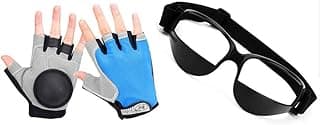 Basketball Dribble Skill Training Assistants,1 Sets of Basketball Dribbling Glasses Goggles and Finger Training Anti Grip Dribble Gloves for Kids Youth and Adult image