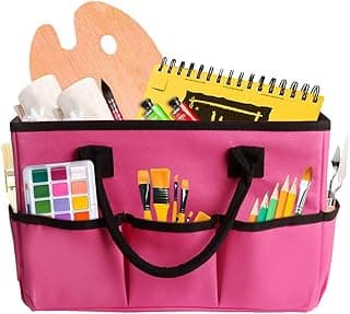 ZKOO Art Organizer Desktop Craft Storage Tote Bag Storage Craft Bag Organizer for Crafts, Sewing, Paper, Art, Canvas, Supplies Storage Organization with Handles for Travel or Daily Use image