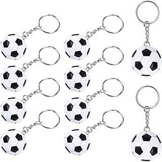 10 Pieces Soccer Keychain, Mini Football Keychain Soccer Party Favors Keychains, Team Souvenir Sport Rewards Event Giveaways image