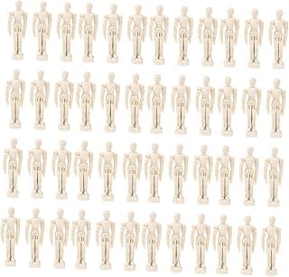 EXCEART 48 Pcs Artist Manikin Body Poseable Mannequin for Drawing Wooden Manikin Model Human Body Drawing Mannequins Jointed Human Body Wood Mannequin Maniquin Modeling Human Figure image