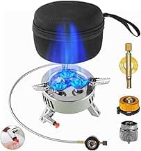 Camping Stove, Portable Lightweight Backpacking Stove with EVA Bag and Piezo Ignition, Foldable 3 in 1 Gas Stove Burner for Outdoor Picnic Cooking and Hiking (Small) image