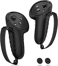 Controller Grips for Oculus Meta Quest 3 Touch Plus Controllers Grip Cover for VR Controllers Straps Silicone Covers Protector, Non-Slip Thumbstick Covers, 1Pair, Black image
