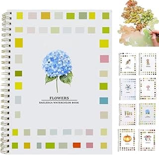 Watercolor Workbooks Coloring Book Beginner Friendly Painting Kit Easy Nature Scenes Paint Set Art Crafts for Creative Exploration Gift for Adults Teens (Flowers, Without Palette)