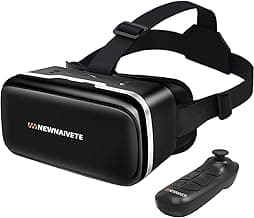 VR Headset, Virtual Reality Headset Compatible with iPhone and Android Phones Within 5.5-7.2”, Comfortable VR Set Incl. Remote Control, Anti-Blue Light Eye Protected 3D VR Glasses Gift for Kids Adult