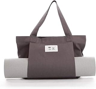 Yoga Pilates Mat Bag Basic Canvas Tote with Mat Carrier Pocket image