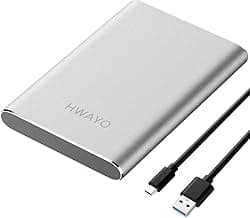 750GB Portable External Hard Drive, USB3.1 Gen 1 Type C Ultra Slim 2.5'' HDD Storage Compatible for PC, Desktop, Laptop, Mac, Xbox One (Silver) image