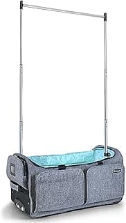 Mavii Garment Rack Duffel-Wheeled 28 Inch Collapsible Bag, Travel Costume Rack Rolling Upright Luggage, Grey image