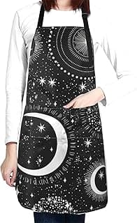 Gothic Goth Apron with 2 Pockets,Cool Bats Apron Funny Women Men Aprons for Cooking Baking Gardening