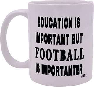 Rogue River Tactical Funny Sarcastic Coffee Mug Education is Important But Football Is Importanter Novelty Cup Great Gift Idea For Football Player image