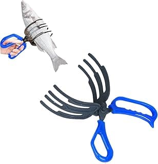 3 Claw Fish Gripper Metal Fishing Pliers Clamp, Multifunctional Three Teeth for Most Freshwater Grip Tackle Holder with Non-Slip Comfortable Plastic Handle for River, Sea, Ice Fishing image