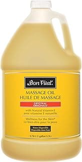 Bon Vital' Original Massage Oil for a Versatile Massage Foundation to Relax Sore Muscles and Repair Dry Skin, Best Massage Oil on Market, Unbeatable Consistency and Quality, 1 Gal, Label may Vary image
