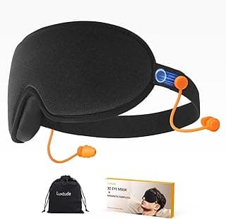 Luxtude Sleep Eye Mask with Magnetic Earplugs for Sleeping, 3D Sleep Mask Blackout Zero Eye Pressure, 100% Light Blocking Sleeping Mask for Women Men, Night Blindfold Eye Cover for Travel image