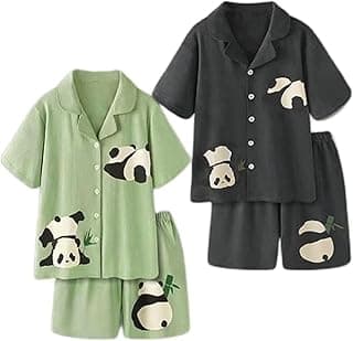 Matching Pajamas For Couples Panda Print 2 Pieces Loungewear Top and Short Homewear Set