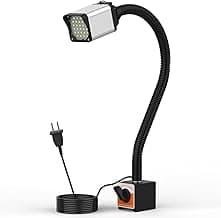 28LEDs Magnetic Light, 1320 Lumen 120v Flexible Gooseneck Work Light with Adjustable Magnetic Base for Lathe CNC Milling Drill Press Sewing Machine Industrial Lighting, 12W image