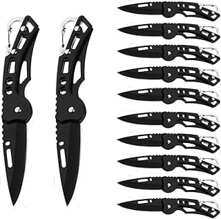 Pocket Folding Knife Tactical Knife Small Stainless Steel Blade 2.5 Inches Long Black Gift for Men and Women (12pack) image