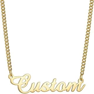 Custom Name Necklace Personalized Name Necklace 18K Gold Plated Nameplate Gift for Women image