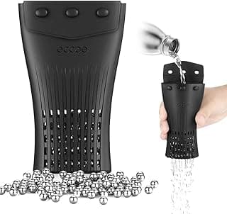 ecooe 1200 PCS Decanter Cleaning Beads with Black Silicone Bag Reusable Stainless Steel Cleaning Balls, Metal Cleaning Balls for Wine Decanter, Narrow Neck Glass Bottle, Carafe, Vase image