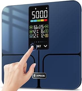 Body Fat Scale No APP, Smart Scale for Body Weight BMI Body Fat Muscle Mass with 5.44" Large Display, Weight Scale 500lb Capacity, Bathroom Digital Scale with 8 Body Composition Analysis image