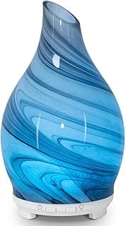 Essential Oil Diffuser 120ML Glass Ultrasonic Aromatherapy Oil Diffuser-Aroma Humidifier Glass Diffuser,7 Color Changing Light Waterless Auto-Off-Ultra-Quiet for Sleeping Yoga Home Ofice and Spa image