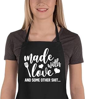 Funny Aprons for Women Men, Novelty Kitchen Cooking Apron with 2 Pockets, Cute Baking Gifts for Bakers, Birthday Housewarming Valentines Day Gifts for Her Wife Mom Sister Daughter Grandma image