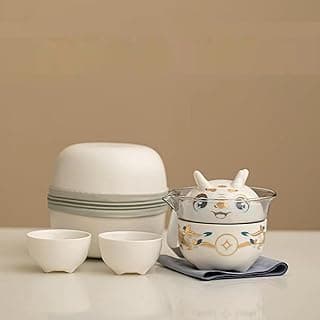 Travel Tea Set, Mini Kung Fu Tea Set,Lightweight Design with Tea Infuser Portable Bag for Outdoor Picnic (Dragon) image