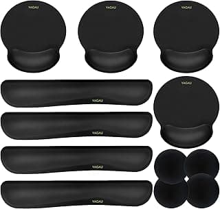 Ergonomic Mouse Pad with Wrist Rest Premium Memory Foam Keyboard and Mouse Wrist Rest Pads Set- for Comfortable Typing &Wrist Pain Relief (Pack of 4) image