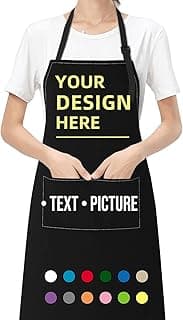 Personalized Custom Aprons Customized Apron for Cooking Baking BBQ Design with Your Picture Name Logo For Women Men image