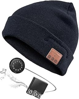 Bluetooth Beanie Hat Bluetooth Hat Warm Washable Bluetooth Beanie for Men Music Hat Men Gifts Unique Gifts Black image