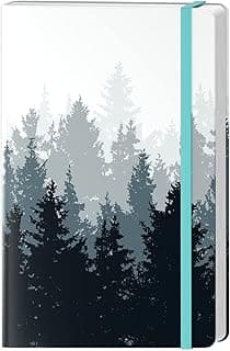 Lined Journal Notebook, Hardcover Journal for Women, Medium 5.7 x 8.4 in, 160 Pages Thick Paper, Cute Aesthetic Floral College Ruled Notebook for Journaling Writing Work Office School, Forest image