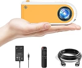 Mini Projector, 1080P Supported Movie Projector, Portable Projector for Outdoor Indoor Home Theater, Compatible with Tablet TV Box Fire Stick Games etc image