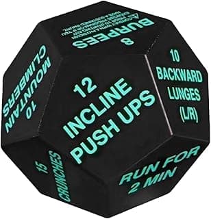 Exercise Dice, 12-Sided Workout Dice, Fitness Dice, Fun Home Gym Learning Game Accessories for Workout Group, Fitness & Exercise Classes (Green (Medium)) image