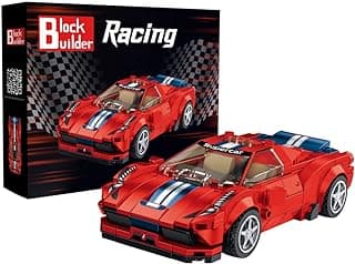 Ferrari F8 Racing Car Building Block Set (306 Pieces). Racing Car Building Blocks for Kids and Adults image