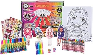 Innovative Designs Rainbow High Coloring Art Set for Kids with Stickers and Stampers, 150+ Pieces image