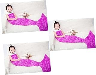 Didiseaon 2pcs Mermaid Tail Kid Blanket Mermaid Blanket Tail Blanket for Kids Fish Scales Child At Home image