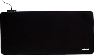 RadioShack RGB Gaming Mouse Pad with RS Logo, Customizable Light Up Mouse Pad Offers Multiple Color Modes for Enhanced Gaming Setup, Black image