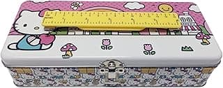 Hello Kitty Large Storage Box W/Ruler Handle, 1 Count, With Handle Clasp and Hinge image