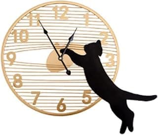GaRcan Wall Clocks for Modern Cat Wall Clock Silent Sweep Movement Wall Clock Homeschool Supplies Decor Modern Wall Clock for Living Room Bedroom Wall Clock not Ticking (Cat a image
