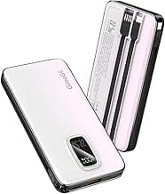 Portable Charger, 10000mAh 22.5W Fast Charging Power Bank with Built in USB-C,USB-A& iOS Cable,Battery Backup for iPhone 16 15 14 13, Samsung, iPad, More Phones and Tablets (White, 10000mAh)