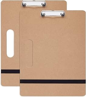 2-Pack Artist's Drawing Sketch Boards, Large Art Clipboards with Left-Side Handle Holes and Paper Retaining Rubber Bands, Portable Drafting Boards for Home, Office, Studio, and Field (13x17 in) image