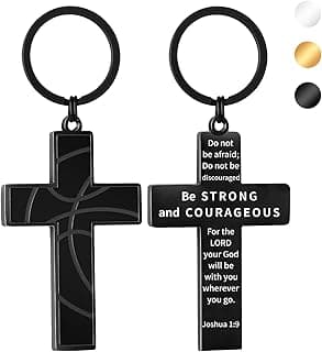 Cross Keychains for Men Football/Baseball/Soccer/Basketball/Family,Mens Valentines Day Gifts for Him Husband image