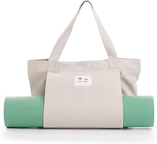 Yoga Pilates Mat Bag Basic Canvas Tote with Mat Carrier Pocket image