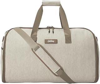 Convertible Garment Duffel Bag 45L – 2-in-1 Carry-On Suit Travel Bag with Wrinkle-Free Hanging Compartment, Shoe Pockets & Trolley Sleeve – Weekender for Business Trips, Weddings & Getaways – Stone