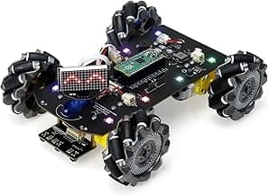 Freenove Mecanum Wheel Car Kit for Raspberry Pi Pico (Included) (Compatible with Arduino IDE), Dot Matrix Expressions, Obstacle Avoidance, Line Tracking, Light Tracing, Colorful Light image