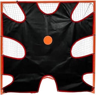 6 x 6 FT Lacrosse Goal Shot Target, Portable Lacrosse Net Training Equipment with Knight Design, Black Lacrosse Goal Shooting Target with 8 Pitching Zone for Shotting Practice