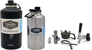Carbonated Growler Pro Package, Gallon & Half Gallon - 18/8 Stainless Steel - Vacuum Insulated Double Wall, Craft Beverage Dispenser for Beer, Soda, Cocktails, and Kombucha