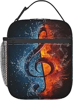 Music Musical Note Lunch Bag For Boys Girls Cool Reusable Lunch Box Insulated Portable Meal Tote For Kids School Men Women Work Travel Picnic image